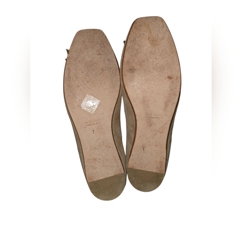 Butter Beige Flats with Metallic Mesh Bow - Picture 6 of 9